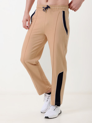 Resteez Striped Men Beige Track Pants