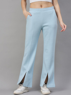 98 Degree North Solid Women Light Blue Track Pants