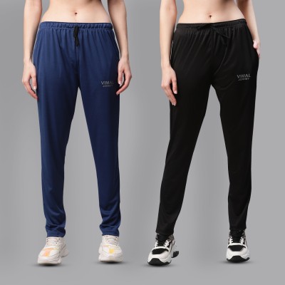 VIMAL JONNEY Solid Women Black, Blue Track Pants