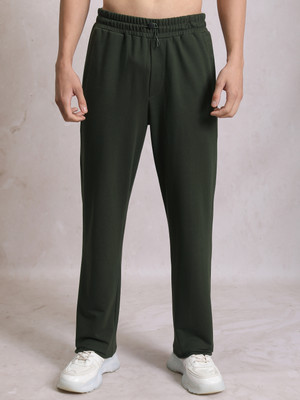 HIGHLANDER Solid Men Green Track Pants
