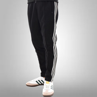 Tee town Striped Men Black Track Pants