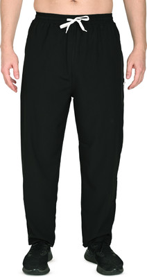 JUHRAF Solid Men Black Track Pants