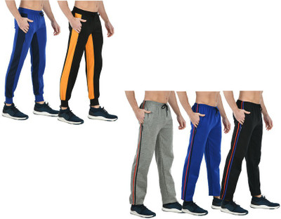 KAVYA Self Design, Colorblock Men Multicolor Track Pants