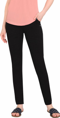 Lactra Solid Women Black Track Pants