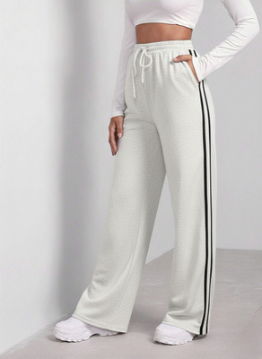 Dockstreet Solid Women White Track Pants