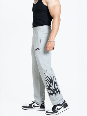 House Of Heroes Graphic Print Men Black Track Pants