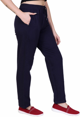 hifzaa Solid Women Dark Blue Track Pants