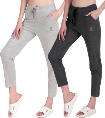 STYOXA Solid Women Black, Grey Track Pants