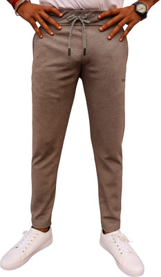 ISPORTO Self Design Men Brown Track Pants