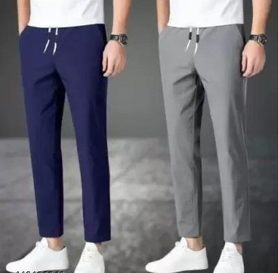 Kanishk Solid Men Blue, Grey Track Pants