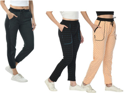 IndiWeaves Solid, Printed Women Multicolor Track Pants
