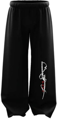 Nikolov Printed Men Black Track Pants