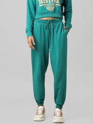 ONLY Solid Women Green Track Pants