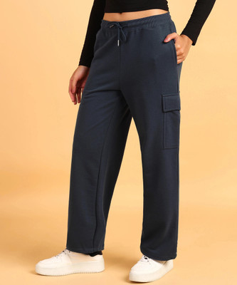 Alan Jones Solid Women Dark Blue Track Pants