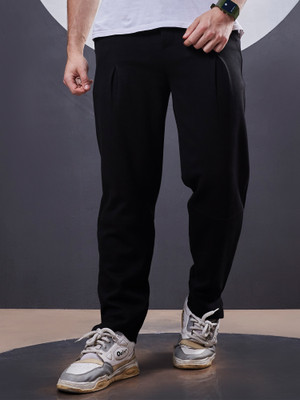 MANIAC Solid Men Black Track Pants
