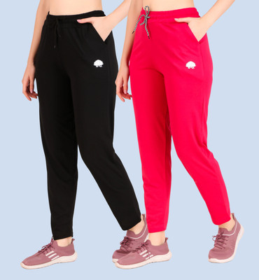 GAA Solid, Printed Women Black, Pink Track Pants