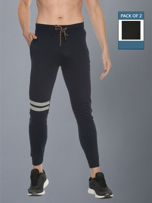 Force NXT Solid Men Black Track Pants