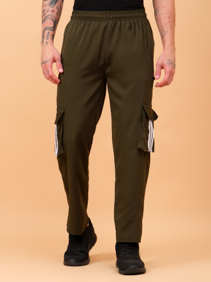 TrybeX Solid Men Dark Green Track Pants