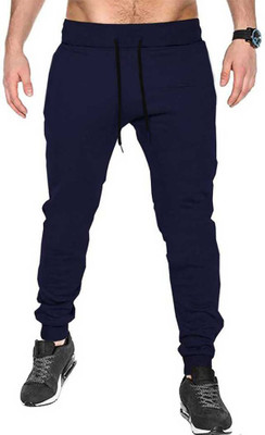 TRIPR Solid Men Blue Track Pants