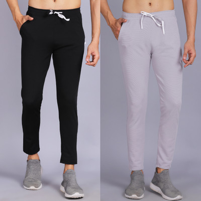 ASK CREATION Solid Men Black, Grey Track Pants