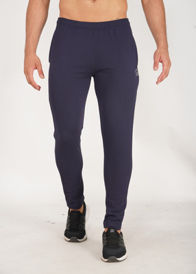 GOTO Solid Men Blue Track Pants