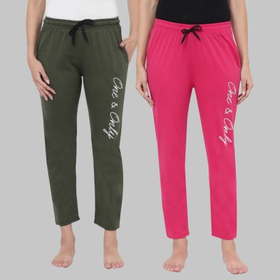 Priyansh Enterprises Printed Women Green, Pink Track Pants