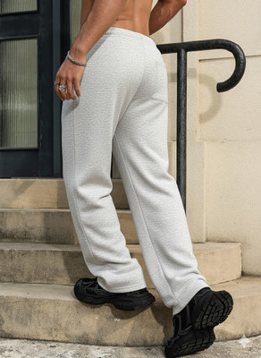 Dockstreet Solid Men White Track Pants