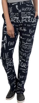 HouseOfCommon Printed Women Dark Blue Track Pants