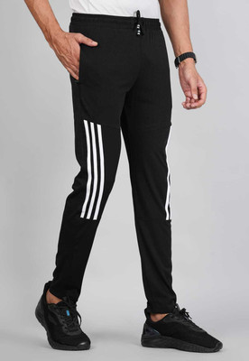 FICKA Solid Men Black Track Pants