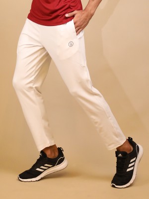 CHKOKKO Solid Men White Track Pants