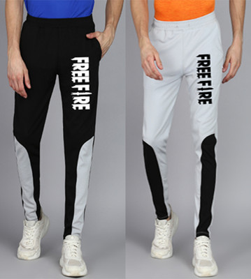 mfb Printed, Colorblock Men Black, Grey Track Pants