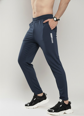 Fitinc Solid Men Blue Track Pants
