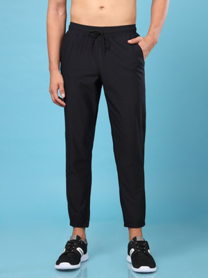 TECHNOSPORT Solid Men Black Track Pants
