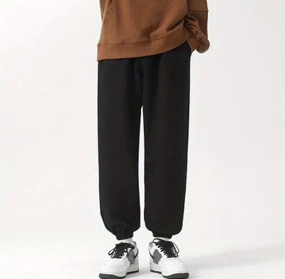 Dockstreet Solid Men Black Track Pants