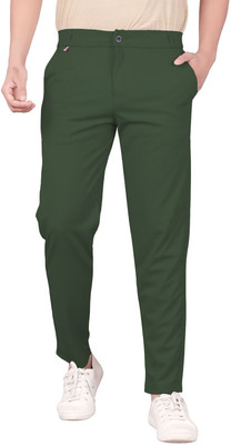 Gopssss Solid Men Green Track Pants