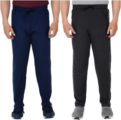 HouseOfCommon Self Design Men Blue, Grey Track Pants