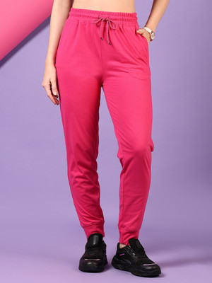 V-MART Solid Women Pink Track Pants