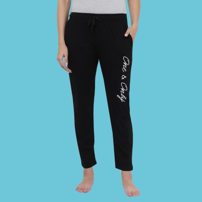 Kavya Retail Printed Women Black Track Pants