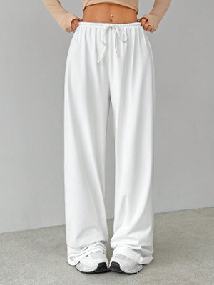 Dockstreet Loose Fit Women White Trousers