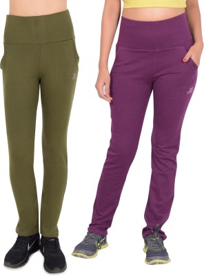 SWEEKASH Solid Women Purple, Green Track Pants