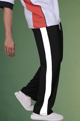 Yazole Colorblock Men Black Track Pants