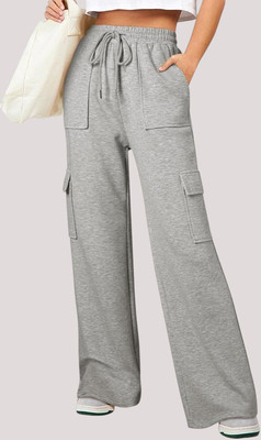 Q-Rious Solid Women Grey Track Pants