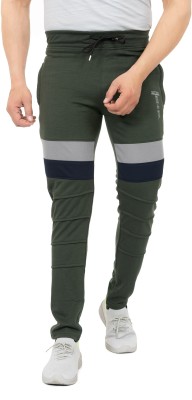 GEE 5 Colorblock Men Olive Track Pants