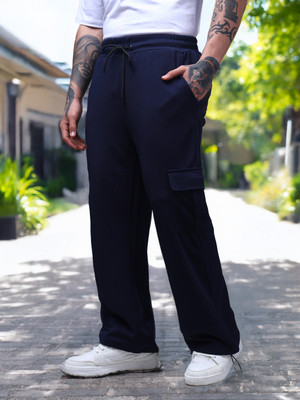 MADSTO Solid Men Dark Blue Track Pants