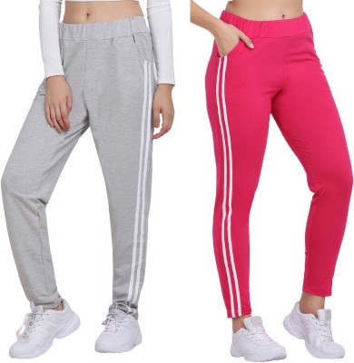 BAALAAJII Striped Women Grey, Dark Blue Track Pants