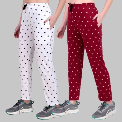 JECKWARD Polka Print Women Multicolor Track Pants