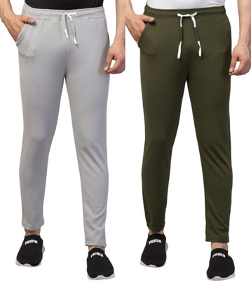 Fabrictown Solid Men Grey, Olive Track Pants