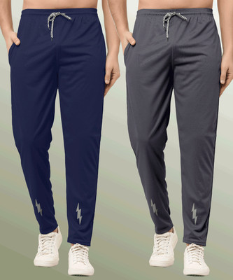 Suzaro Solid Men Blue, Grey Track Pants
