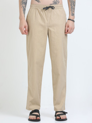 U.S. Pitchers Solid Men Beige Track Pants