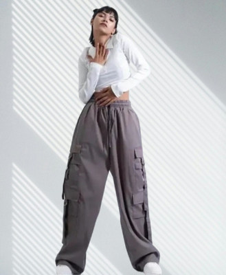 Divain Solid Women Grey Track Pants